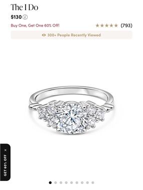 The I Do Silver Round Cubic Zirconia Cluster Ring sz 6 MODERN GENTS *NEW*